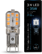 107409203 Лампа Gauss LED G9 AC220-240V 3W 4100K пластик 1/20/200