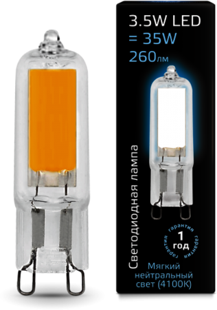 107809203 Лампа Gauss LED G9 AC220-240V 3.5W 4100K Glass 1/10/200
