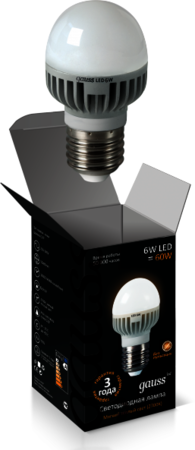 EB105102106 Лампа Gauss LED Globe 6W E27 2700K 1/10/100
