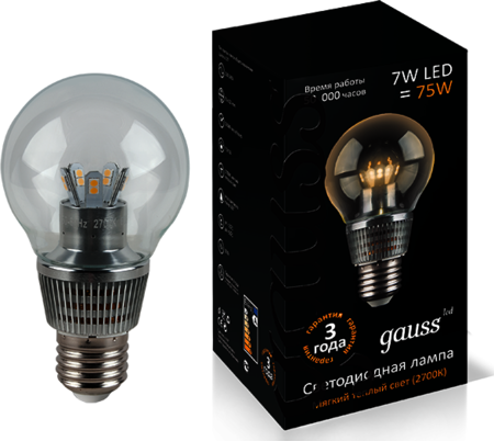 HA105202107 Лампа Gauss LED Globe Crystal Clear 7W E27 2700K 1/10/100