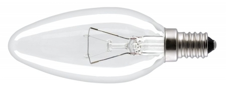 General Electric 90487 GE Лампа накаливания свеча 40W E14 пр. (40C1/CL)