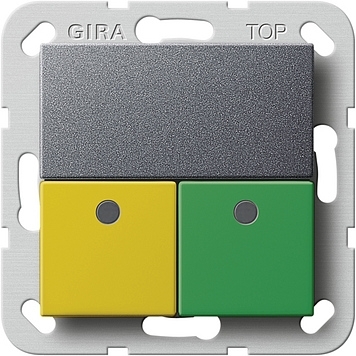 Gira 590928 Aanwezigheidsknop groen, geel Systeem 55 antraciet