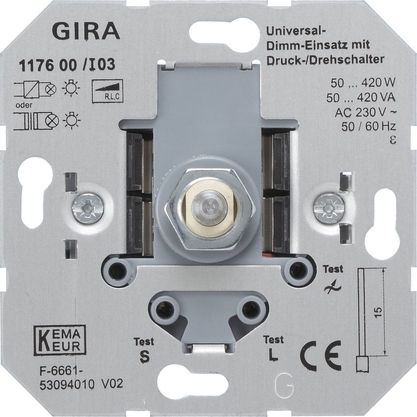 Gira 117600 Универсальный светорегулятор поворотный 50-420 Вт