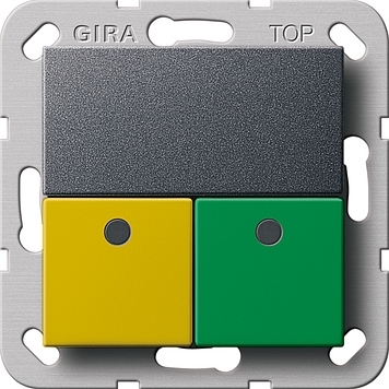 Gira 290928 Aanwezigheidsknop groen, geel Systeem 55 antraciet