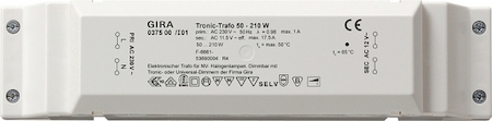 Gira 037500 Tronic-trafo 50-200 W Elektronica wit
