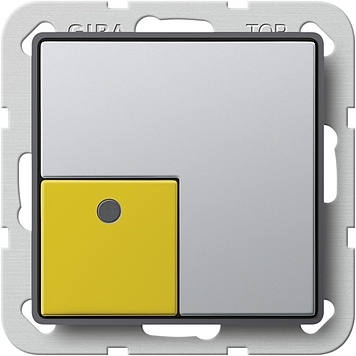 5910203 Aanwezigheidsknop geel Gira E22 kleur aluminium