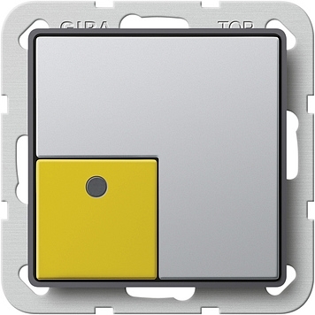 2910203 Aanwezigheidsknop geel Gira E22 kleur aluminium
