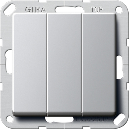 Gira 2830203 Выключатель "Британский стандарт" 3-х клавишный ВКЛ/ОТКЛ.