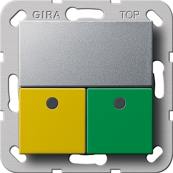 Gira 290926 Aanwezigheidsknop groen, geel Systeem 55 kleur aluminium