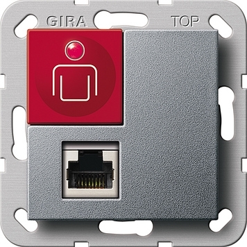 Gira 290126 Oproepknop Nevensteekcontact Systeem 55 kleur aluminium