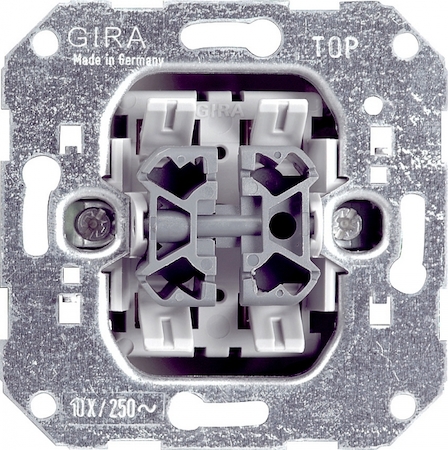 Gira 00010800 Механизм выключателя 2-клавишного с 2-х мест (F100)