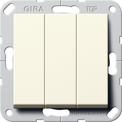 Gira 283001 Выключатель "Британский стандарт" 3-х клавишный ВКЛ/ОТКЛ.