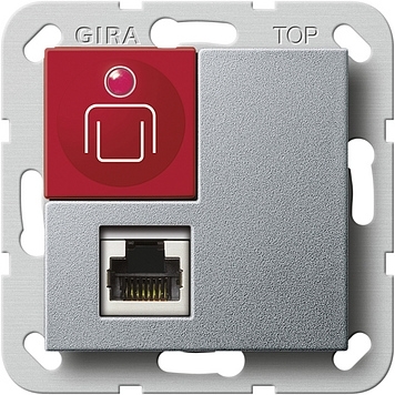 Gira 590126 Oproepknop Nevensteekcontact Systeem 55 kleur aluminium