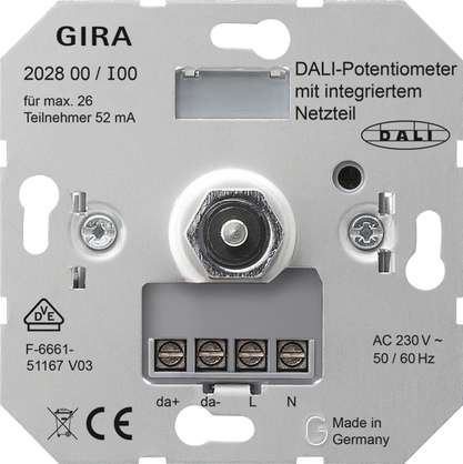 Gira 202800 Потенциометр DALI с интегрированным блоком питания