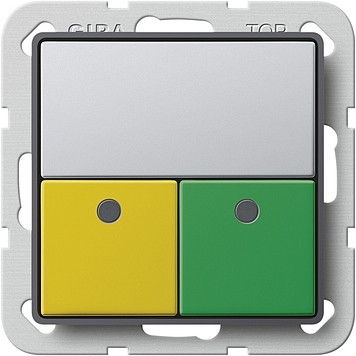 5909203 Aanwezigheidsknop groen, geel Gira E22 kleur aluminium