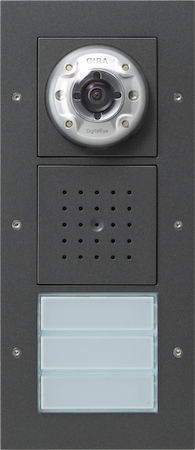 Gira 127067 Плоская наружная дверная станция с видеокамерой 3-канальная