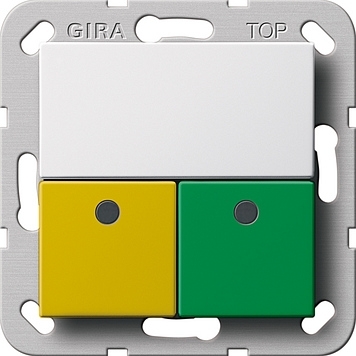 Gira 290903 Aanwezigheidsknop groen, geel Systeem 55 zuiver wit