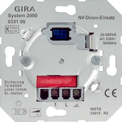 Gira 033100 Вставка светорегулятора для НВ ламп 500 ВА