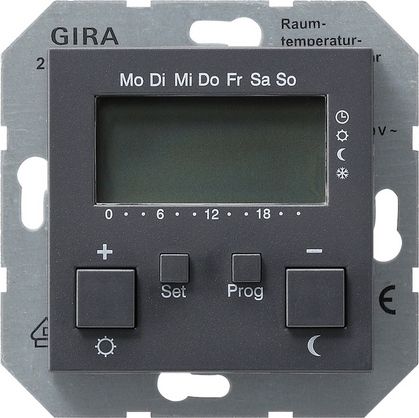 Gira 237028 Термостат 230V с таймером  и функцией охлаждения