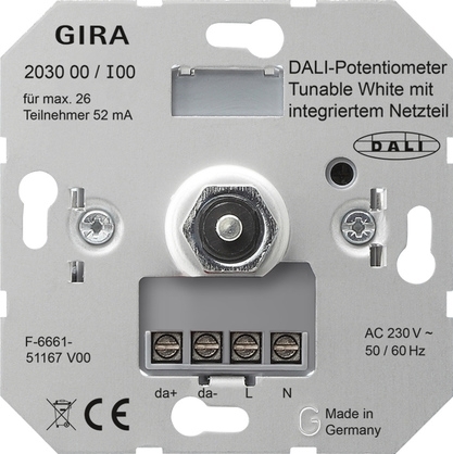 Gira 203000 Потенциометр DALI Tunable White с интегрированным блоком питания