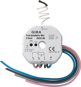 Gira 042400 Радио-выключатель мини 2 канальный