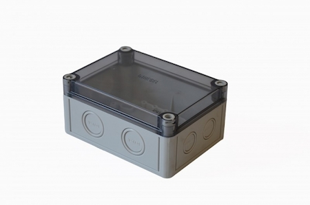 Фото Hegel Коробка приборная светло-серая АБС-пластик, низк прозр крышка, 4 ввода, пустая, внутр разм 144x104x65 мм, IP65