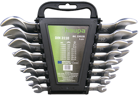 Haupa 110130 Double-ended open-jaw wrench set  8-piece