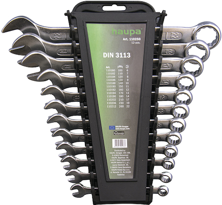 Haupa 110250 Open-jawed/ring wrench set 12-piece