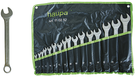 Haupa 110252 Open-jawed/ring wrench set 16-piece