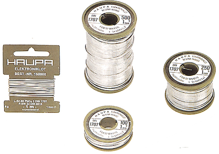 Haupa 160404 Solder wire S-Sn99cu1 3.5% 1 mm    250 g lead free
