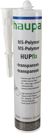 Haupa 170216 MS-Polymer tramsparent "HUPfix" cartridge 310ml