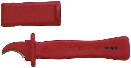 Haupa 200003 VDE Cable knife hook-shaped insulated 35 mm