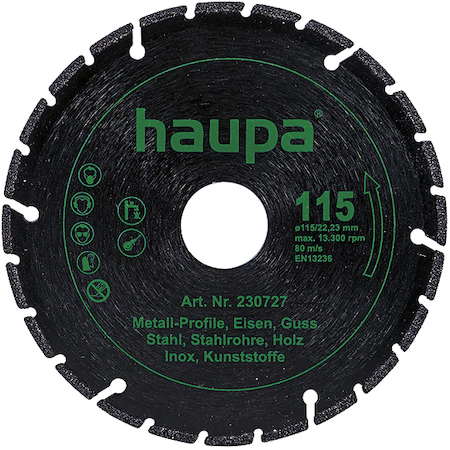 Haupa 230731 Diamond cutting blade  for metal 125 mm