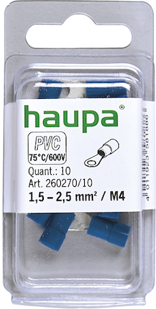 Haupa 260270/10 Ring cable lug insulated  1.5-2.5 M 4