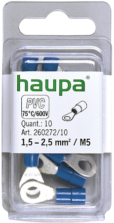 Haupa 260272/10 Ring cable lug insulated  1.5-2.5 M 5