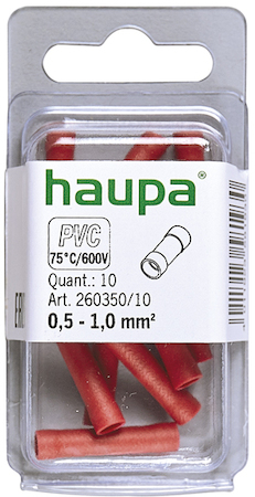Haupa 260350/10 Butt connector insulated  0.5-1.0