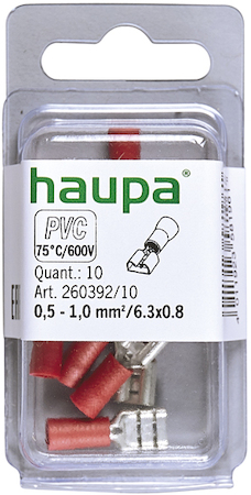 Haupa 260392/10 Socket sleeves(female) insulated 0.5-1.0/6.3x0.8