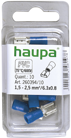 Haupa 260394/10 Socket sleeves(female) insulated 1.5-2.5/6.3x0.8