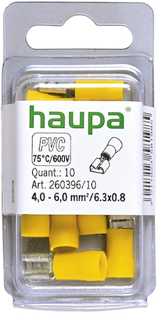 Haupa 260396/10 Socket sleeves(female) insulated 4.0-6.0/6.3x0.8