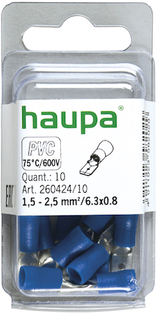 Haupa 260424/10 Socket sleeves(male) insulated   1.5-2.5/6.3x0.8