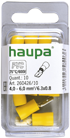 Haupa 260426/10 Socket sleeves(male) insulated 4.0-6.0/0.8x6.3x0.8