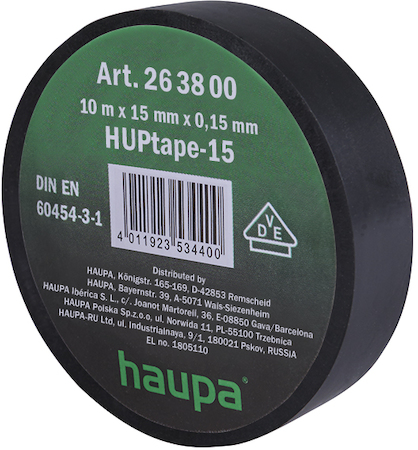 Haupa 263822 Insulating tape black        15 mm x 20 m