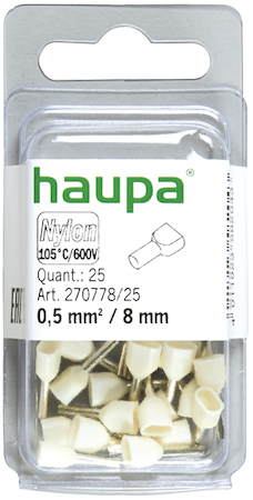Haupa 270778/25 Twin end sleeves white  0.5 / 8