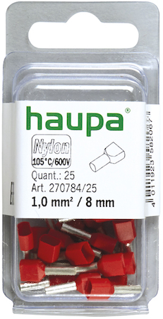 Haupa 270784/25 Twin end sleeves red    1.0 / 8