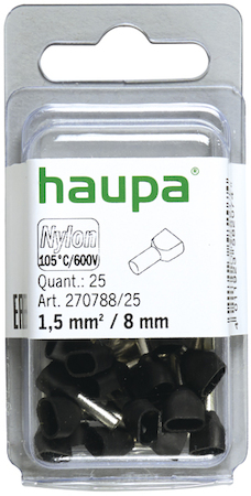 Haupa 270788/25 Twin end sleeves black  1.5 / 8