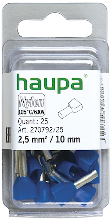 Haupa 270792/25 Twin end sleeves blue   2.5 /10