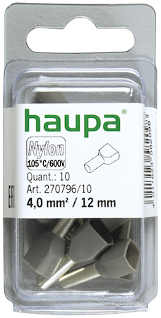 Haupa 270796/10 Twin end sleeves grey   4.0 /12