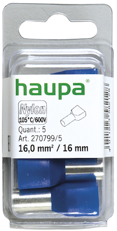 Haupa 270799/5 Twin end sleeves blue   16  /16