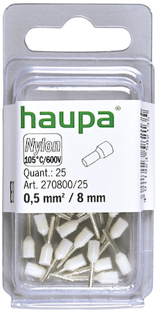 Haupa 270800/25 Insulated end sleeves white  0.5 / 8