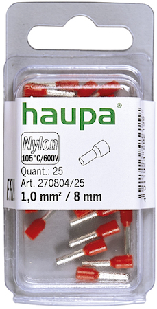 Haupa 270804/25 Insulated end sleeves red    1.0 / 8